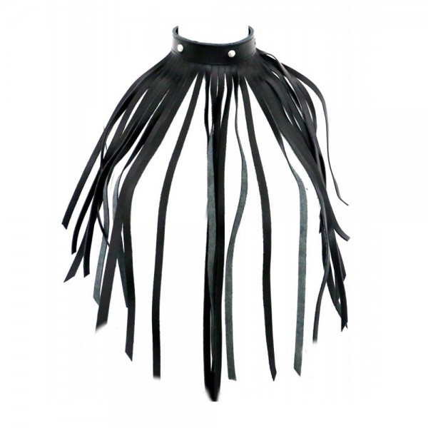 Leather Fringe Necklace Collar